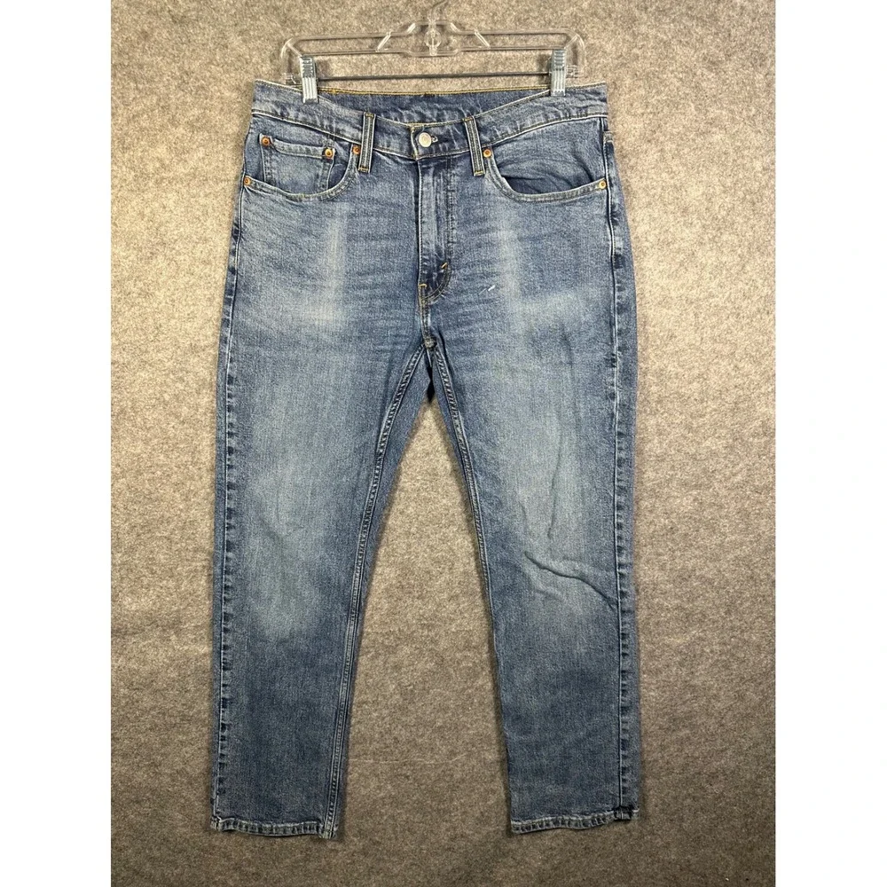 Levis 514 Straight Fit Mens Blue Medium‎ Wash Denim Jeans W32 L30 00514-1493